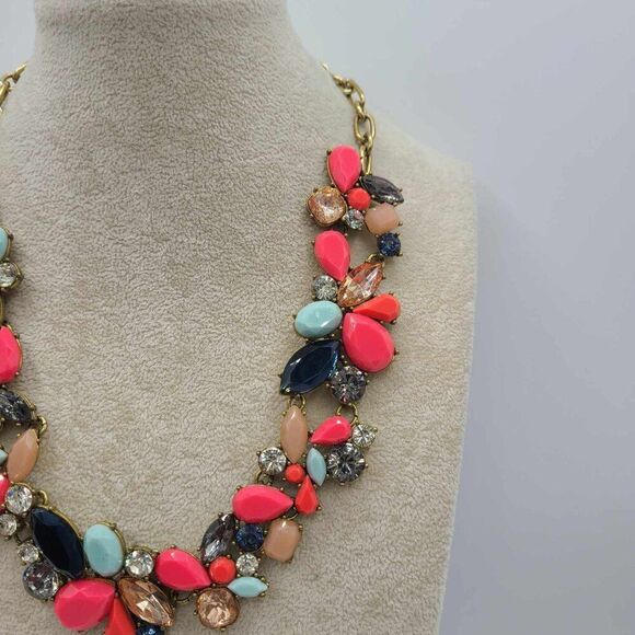 J Crew Multi Color Crystal and Resin Statement Necklace - Picture 6 of 8